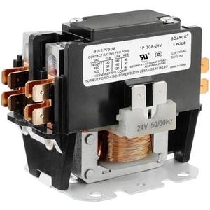 BOJACK 1 Poles FLA 30 Amp Coil 24 VAC Air Conditioner Condenser Compressor Contactor AC Definite Purpose Contactor