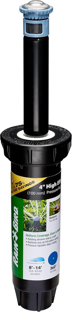 Rain Bird 8SAFPROPR Pressure Regulating (PRS) High-Efficiency Pro Rotary Sprinkler, 360 Full Pattern, 8' - 14' Spray Distance, 4" Pop-up Height