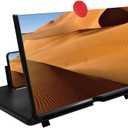 3D HD Screen Magnifier Amplifier Projector Screen for Movies, Videos,and Gaming. Foldable Mobile Phone Holder with Screen Magnifier,Supports All Smartphones(Black)