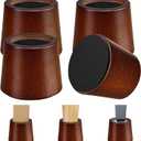 KOIKEY Wooden Furniture Bed Risers - 3 Inch Circle Heavy Duty Furniture Height Extenders Lifts for Sofa Couch Desk Chair Table Base Raising Space, Convenient Store and Cleaning, Pack of 4