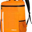 FORICH Soft Cooler Backpack Insulated Waterproof Backpack Cooler Bag Leak Proof Portable Small Cooler Backpacks to Work Lunch Travel Beach Camping Hiking Picnic Fishing Beer for Men Women (Y - Orange)