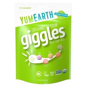YumEarth Organic Sour Giggles Chewy Candy - Allergy Friendly (Top 9 Free), No Artificial Dyes, Non GMO, Gluten Free, Vegan Candy Snacks - 5 Ounce Bag (Pack of 1) BB: 04 SEP 2027
