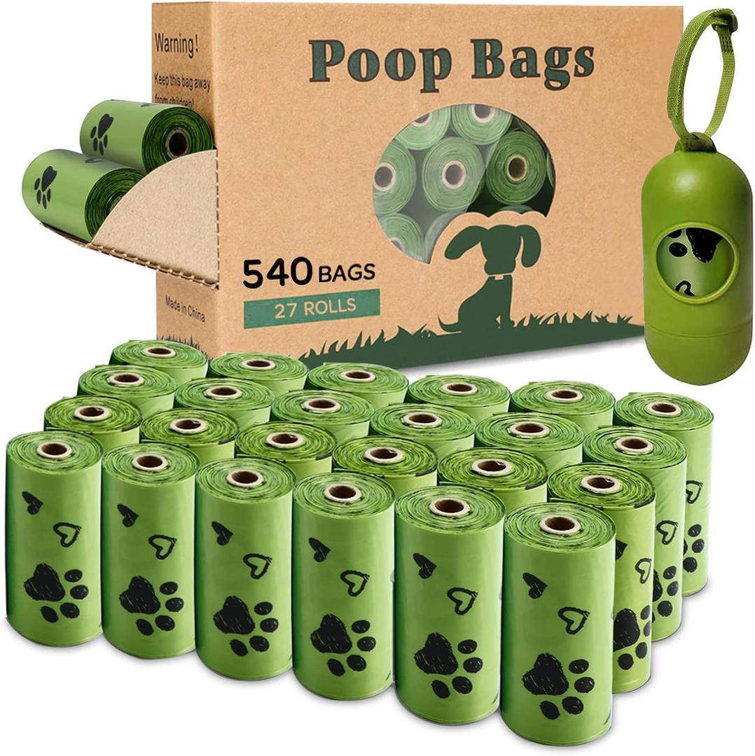 Dog Poop Bag Biodegradable - 540 Count Dog Waste Bags with Dispenser, Extra Thick Strong Leak Proof Poop Bags for Dogs Doggy | Scented