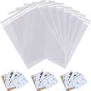 11x14 inches Large Clear Resealable Cellophane Bags for Packaging Products 500ct Plastic Self-sealing Gift Bags Self Adhesive for Gifts,Clothes, Small Business, Thank you Stickers
