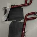 Medline Lightweight Foldable Transport Wheelchair with Handbrakes and 12-Inch Wheels, Red Frame, Black Upholstery