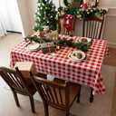 Waterproof Checkered Tablecloth Fabric - Rectangle 58x84 Inch Classic Gingham Buffalo Plaid Table Cloth for Indoor/Outdoor Use - Washable Table Cover for Kitchen, BBQs, and Parties