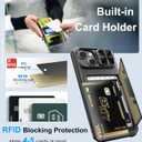 BXYJY for iPhone 15, iPhone 14, iPhone 13 Wallet Case with Card Holder(4-5 Cards), Slide Camera Cover, Military Drop & RFID Protection, Heavy Duty Women Men Phone Case for iPhone 15/14/13, Black