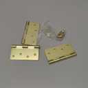 Design House Door Hinges for Interior Doors 3-Pack 4-inch x 4-inch, Design House Square Corner Steel Door Hinge Door Hardware, Satin Brass, 181636