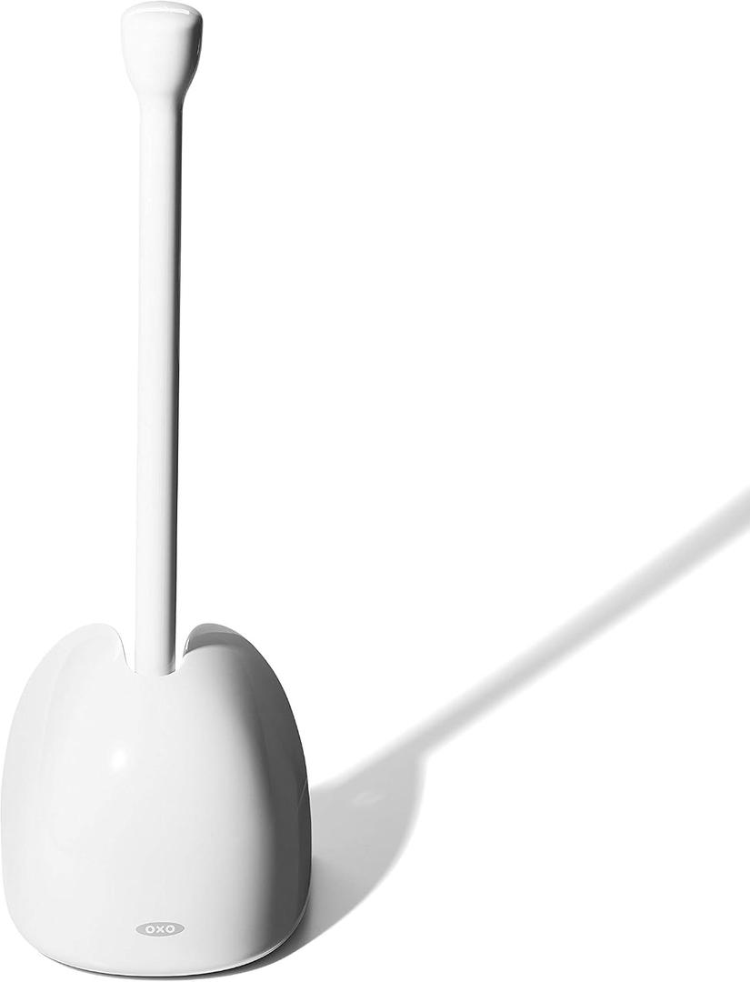 OXO Good Grips Toilet Plunger with Cover, White