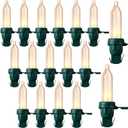 60 Pcs Christmas LED Replacement Bulb Mini Wide Angle LED Xmas Bulb Tree Light Outdoor String Light Replacement for Christmas Garden Tree Party Decor(Green Base with Warm White Bulb)