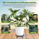 Plant Saucer 17" Rolling Plant Caddy Rolling Plant Stand with Wheels Heavy Duty Metal, Locking, Sturdy, Rust-Resistant Finish, and Easy to Move, 440 lb Capacity