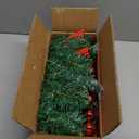 9Ft Pre-lit Christmas Garland with LED Lights Battery Operated, Holiday Decoration Stairs Wall Mantle Door Indoor Outdoor, Decorated with Red Flower, Balls, Berries, Snowy Pine, Christmas Collection