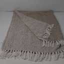 DII Woven Throw Collection 100% Cotton, Basketweave, 50x60, Stone