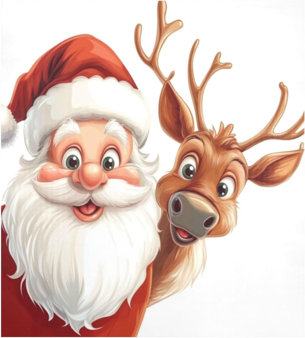 Christmas Dishwasher Cover Magnet Decor,23x26inch Large Metal Dishwasher Front Door, Reusable Decal for Kitchen Dishwasher Decal for Home Decor Washing Machine Refrigerator, Cartoon Santa and Reindeer (Q724)