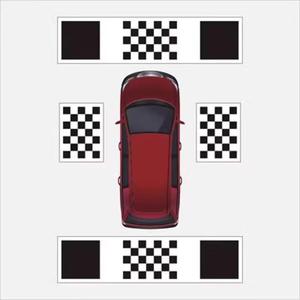 360 Car Camera Calibration Mats, Auto Diagnostic Grid Cloth Tools for Panoramic Bird's-Eye Vehicle Backup DVR System, E + A