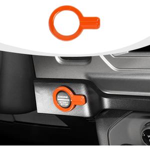 for Bronco Push Start Button Cover, Engine Start Stop Button Trim Compatible with 2021-2023 Ford Bronco Interior Accessories, Orange