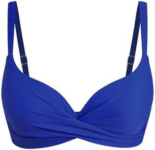 ZAFUL Women Twist Front Underwire Bikini Top Push Up Lace Up Swimsuit Tops Bra Padded Bathing Suit Tops, XL