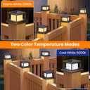 Mlambert 8 Pack 4x4 Solar Post Light, 2 Modes Wooden Vinyl Fence Cap, Brown