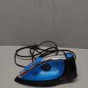 Sunbeam Steammaster Steam Iron, 1400 Watt, Large Anti-Drip Stainless Steel Nonstick Soleplate with 8' Retractable Cord, Horizontal or Vertical Shot of Steam and 3-Way Auto Shut-Off, Black/Blue (Medium)