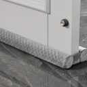 Premium Velvet Door Draft Stopper, 30'' to 36'' Adjustable Gap Filler, Double-Sided Windproof Seal, Easy Install to Block Noise, Cold Air, Light, Dust, and Drafts (Gray)