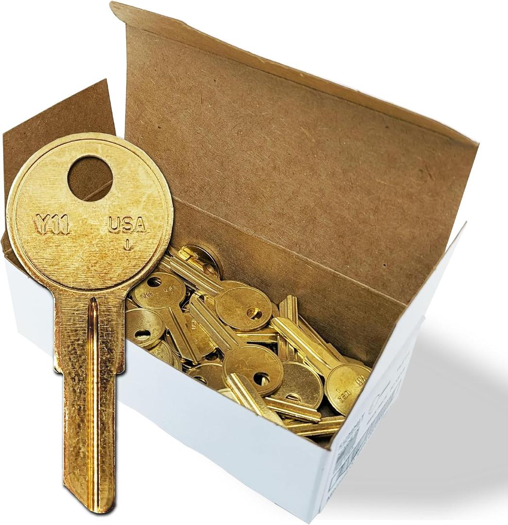 SUMMIT DOORWARE Y11 Key Blanks in Premium Brass | Uncut Blank Keys for Home and Professional Use | Pack of 50 Blank Keys