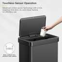 EKO Nova Sensor Trash Can, 21 Gallon/80 Liter Stainless Steel Rectangular Touchless Motion Sensor Trash Can, Matte Black