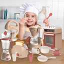 Yalujumb Play Kitchen Toys, Pretend Play Kitchen Appliances Toy Set with Coffee Maker, Mixer, Toaster with Realistic Lights& Sounds, Birthday Gift for Kids Ages 3-5 4-6 6-8 (5 Machine), child-size