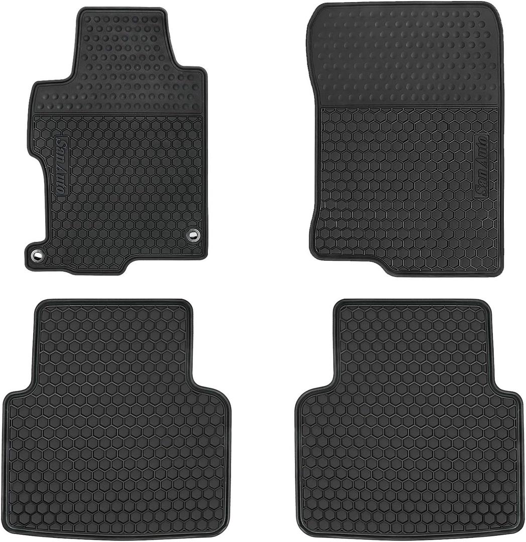 Car Rubber Floor Mat for Honda Accord 9th Generation 2017-2016-2015-2014-2013 Custom Fit Full Black Auto Liner Mats All Weather Protection Heavy Duty Odorless