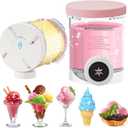 Creami Pints and Lids - 2 Pack 16oz with Pink Lids for Ninja Creami Swirl NC700 NC701 Series, BPA-Free & Dishwasher Safe