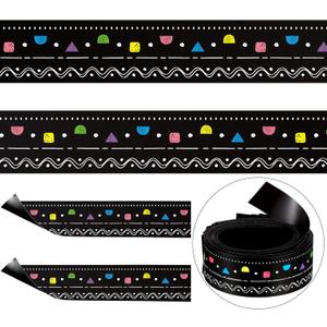 Umigy 30 Pcs Magnetic Strip Bulletin Board Borders 11.81 x 1.5 Inch Magnetic Classroom Borders Decorations for Classroom Whiteboard Bulletin Board Trim(Black)