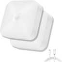 Rechargeable Motion Sensor Closet Light, Rechargeable Battery Operated Ceiling Light Wireless, 500LM Wireless Motion Activated Light for Shower Stairs Hallway Pantry Porch Garage, 5000K 2 Pack