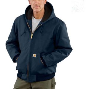 Carhartt Men's J140 Duck Active Jacket - Quilted Flannel Lined (XX-Large Tall, Dark Navy)
