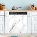 White Marble Texture Dishwasher Magnet Cover Natural Grey Stone Magnetic Sticker Dish Washer Door Panel Cover Fridge Appliance Magnet Decal Sheet Kitchen Decor 23x26 inch