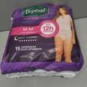 Depend Night Defense Adult Incontinence Underwear for Women, Disposable, Overnight, Medium, Blush, 15 Count,