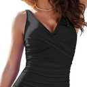 Vivola Women's Tankini Top Twist Front V Neck Bra Swimwear Top Only Tummy Control Bathing Suit Top No Bottom 2025, Size L