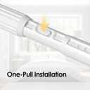 White Tension Curtain Rod 41-126 In,Outdoor Curtain Rod | No Drilling for Window,Heavy Duty Shower Rod,Rod Diameter 1.26In-One-bond stretching