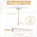 5 PCS 33 Inches White Paper Umbrellas, Oiled Chinese & Japanese Style White Parasols, White Paper Parasols Umbrellas Bulk for DIY Painting, Wedding, Bridal Party, Ceiling Decoration