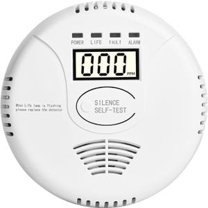 Carbon Monoxide Detector Battery Powerd - Awatin Carbon Monoxide Alarm Battery Operated with Digital Display for Home Apartment Hotel Office