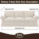 Ektorp 3 Seat Sofa Cover Slipcover Replacement Made for The IKEA Ektorp 3 Seat Sofa Cover, Couch Cover Not Include The Sofa Body,Cool White