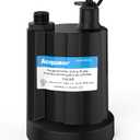 Acquaer Submersible Water Pump 1/6 HP Sump Pump Thermoplastic Utility Pump Small Electric Water Pump 1750GPH Water Remove for Basement Hot Tubs Garden Pool Cover Draining with 10 ft Cord