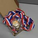 Riceshoot 24 Pcs Spelling Bee Award Medals with Neck Ribbon 2 Inch Spelling Bee Honeycomb Medal Trophy Medal Awards Prizes Winner Medals for School Students Teaching Competitions