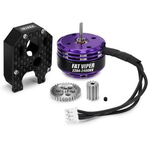 INJORA Fat Viper 2204 2400KV Brushless Outrunner Motor with Mount for 1/24 RC Crawler Axial SCX24 Upgrade