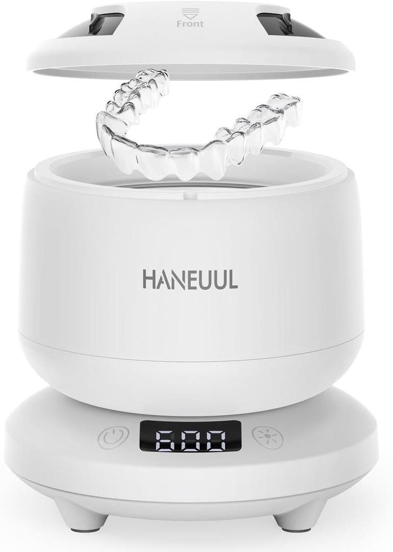 2025 Ultrasonic Retainer Cleaner for Dentures & Aligner, Durable Removable Base and Top Cover, Denture Cleaner Machine with 4 Modes for Mouth Guards, Jewelry, Rings, etc (White) 2025 Ultrasonic Retainer Cleaner for Dentures & Aligner, Durable Removable Base and Top Cover, Denture Cleaner Machine with 4 Modes for Mouth Guards, Jewelry, Rings, etc (White)