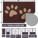 Buganda Dog Door Mat for Muddy Paws, Absorbent Dirt Trapper Washable Indoor Doormats, Non Slip Low-Profile Mud Mat for Dogs, Front Entrance Doormat for Inside Floor (47x32 Inches, Brown), 47.0"l X 32.0"w X 0.6"th