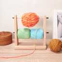 WILLOWDALE Wooden Yarn Holder for Knitting & Crochet Supplies, 2-Tier Yarn Storage Organizer Rack, 4 Crochet Yarn Ball Holder, Yarn Dispenser Crochet Tools and Accessories Arts & Crafts Supplies