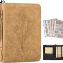 MOSLA PU Leather Bible Cover Case for Men Women - Large Waterproof Protective Case With Handle, Carrier Tote Bag With Christian Accessories Gifts (Brown 14#, M)