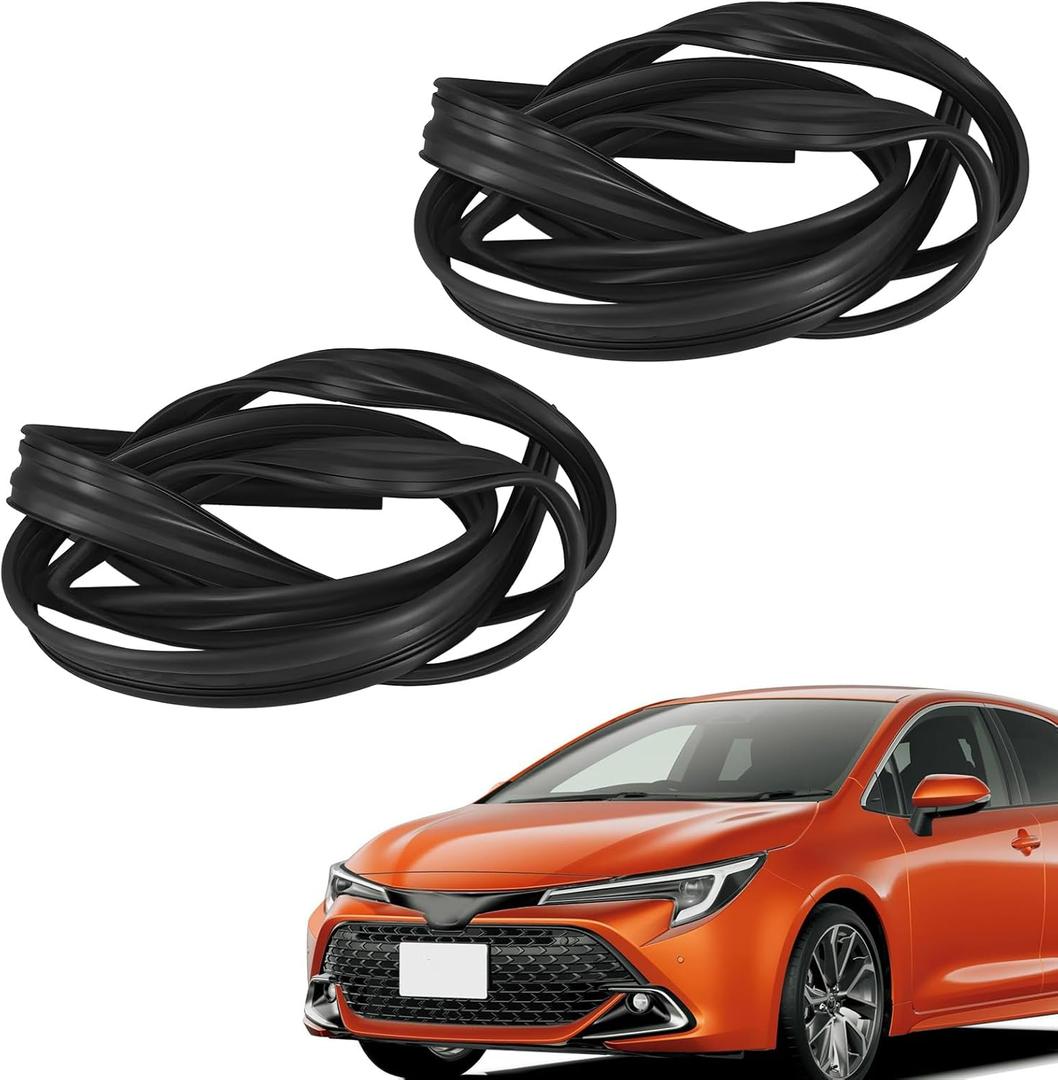 2PCS Front Left and Right Door Window Run Channel Seal Rubber Strip Fit for Toyota Corolla S LE CE Sedan XRS Sport Sedan 2002-2008 Replace 68151-02050 Driver Side 68161-02050 Passenger Side