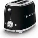 SMEG 2 Slice Toaster with 6 Presets and Defrost Function and Removable Crumb Tray (Black)
