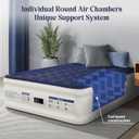 KNZZO Air Mattress Queen with Built-in Pump, Blow Up Mattress with Soft Flocked Top, Leakproof Inflatable Mattress, Foldable Waterproof Air Bed for Home, Guests, Camping, with Storage Bag