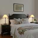 Bedside Table Lamp Set of 2: Dimmable Nightstand Bedside Lamps with USB A and C Ports, Modern Metal and Pleated Fabric Shade Black Desk Lamp for Bedroom Living Room Home Office Reading